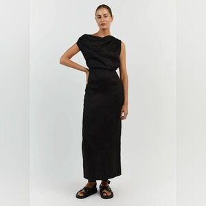 DISSH Cass Linen Dress Womens 10 Asym Midi